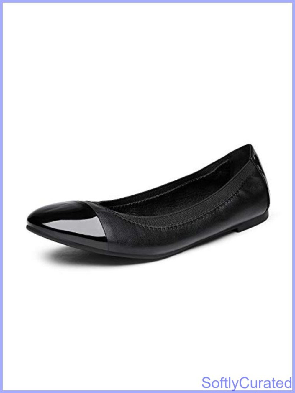 Foldable Ballet Flats Round Toe Slip-On Two-Tone Casual Shoes